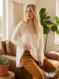 Free People SAHELI TOP Mesh Embroidery Ivory, Size XS by Vanessa Jane