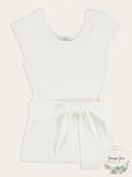 bar III Womens Tie Waist Cap Sleeve Pullover Sweater, White, Size XS by Vanessa Jane