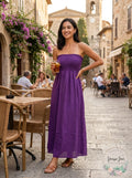 Womens Solid Smocked Tube Top Dress, Choose Sz/Color by Vanessa Jane