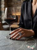Inc Hematite-Tone Crystal Overlap Stackable Ring , Size 8 by Vanessa Jane