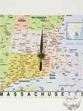 3D Rose dc_184600_1 Print of Massachusetts Cities and State Map Desk Clock, 6x6 by Vanessa Jane
