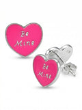Holiday Lane Silver-Tone Be Mine Heart Stud Earrings, Pink by Vanessa Jane