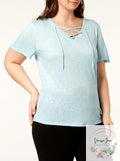 Ideology Lace Detail T-shirt Green, Size Medium by Vanessa Jane
