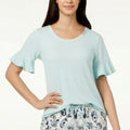Hue Women's Solid Flounce-Sleeve Pajama Top, Size Small by Vanessa Jane