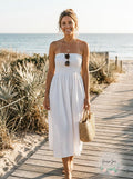 Womens Solid Smocked Tube Top Dress, Choose Sz/Color by Vanessa Jane