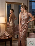 Calvin Klein Draped Sequined Gown, Size 4 by Vanessa Jane