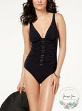 Gottex Shirred D-Cup Tummy-Control Tankini Top Womens Swimsuit,Size 34D by Vanessa Jane
