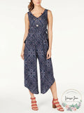 Style and Co Printed Drawstring-Waist Jumpsuit, Size XL by Vanessa Jane
