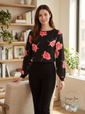 Bar III Printed Blouse, Size XL by Vanessa Jane