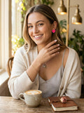 Holiday Lane Silver-Tone Be Mine Heart Stud Earrings, Pink by Vanessa Jane
