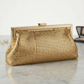 INC International Concepts I.N.C. Khyler Mesh Frame Clutch Gold by Vanessa Jane