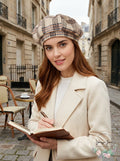 International Concepts Herringbone-Plaid Beret, One Size by Vanessa Jane