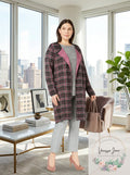 NY Collection Plus Size Jacquard Plaid Cardigan, Size 1X by Vanessa Jane