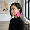 Inc Silver-Tone and Pink Circle Hoop Earrings by Vanessa Jane