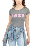 Love Tribe Juniors Lazy Micro-Striped Graphic T-Shirt, Size XL by Vanessa Jane