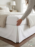 Nautica 15 in. Solid Cotton White Queen Drop Bedskirt by Vanessa Jane
