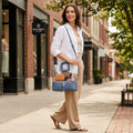 I.n.c. Clear Tote, Chambray/Silver by Vanessa Jane