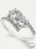 Charter Club Silver-Tone Cubic Zirconia 2-Stone Ring, Size 7 by Vanessa Jane