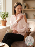 Dkny Women'S Pink Button Down Cold Shoulder Long-Sleeve Blouse Top Shirt, Large by Vanessa Jane