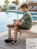 Steve Madden Camo Double Strap Active Big Boys BHomer Sandals by Vanessa Jane