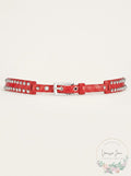 DKNY Dome-Studded Belt Red by Vanessa Jane