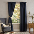 Sun Zero Bella 84 Curtain in Navy Single Panel, 54X84 by Vanessa Jane