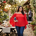 City Chic Trendy Plus Size Dramatic-Sleeve Top, Size XL22 by Vanessa Jane