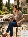 Tahari ASL Peak-Lapel Blazer, Size 10/Grey by Vanessa Jane