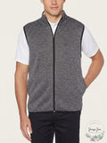 Pga Tour Mens Black Heather Fleece Back Vest,Size Medium by Vanessa Jane