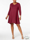 Style & Co V-Neck A-Line Swing Dress, Size OX by Vanessa Jane