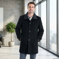 London Fog Men Top Coat Contrast Collar Button Front 48R by Vanessa Jane