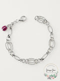 Linked Jewelry Add a Little Luck Double Link Bracelet/Silver by Vanessa Jane