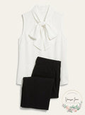 Bar III Bow-Neck Blouse, Size XS by Vanessa Jane