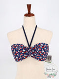 Kate Spade New York Floral Print Molded Bandeau Halter Bikini Top by Vanessa Jane