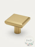 Franklin Brass Brushed Brass 1-1/8” Simple Chamfered Square Knob- 10 Pk P40847K by Vanessa Jane