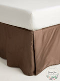 Luxor Bed Skirt, Twin XL, Taupe, Wrinkle Resistant, Pleated by Vanessa Jane