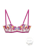 Fleur du Mal Orchid Embroidery Bralette, Size Small by Vanessa Jane
