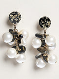 Inc Gold-Tone Flecked Disc and Imitation Pearl Drop Earrings by Vanessa Jane