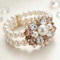 Charter Club Gold-Tone Crystal, Stone & Imitation Pearl Double-Row Bracelet by Vanessa Jane