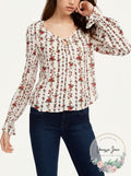 Freshman Juniors Floral-Printed O-Ring Top, Size XL by Vanessa Jane