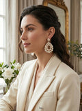 Inc Gold-Tone Imitation Pearl Cluster Drop Earrings by Vanessa Jane