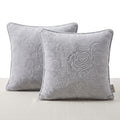 Infinity Home Throw Pillows Faux Fur 18 x 18 Set of 2 Gray Square Home Decor by Vanessa Jane
