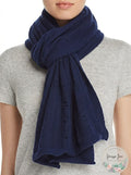 Aqua Distressed Cashmere Scarf by Vanessa Jane
