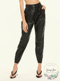 Good American Faux Leather Cargo Jogger Pants, Size 15 by Vanessa Jane