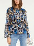 INC Womens Floral Print Ruffled Blouse, Size Large by Vanessa Jane
