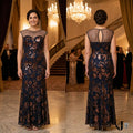 SL Fashions Sequined Illusion Gown Size 14 by Vanessa Jane