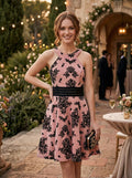 City Studios Juniors Velvet Printed Illusion Dress, Size 3 by Vanessa Jane