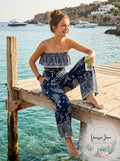 Aqua Portola Printed Top, Size Large by Vanessa Jane