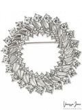 Charter Club Silver-Tone Multi-Crystal Wreath Pin by Vanessa Jane