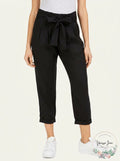 Indigo Rein Womens Juniors Paperbag Pants High Rise Pleated - Black - Small by Vanessa Jane